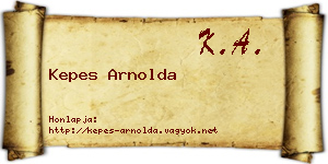 Kepes Arnolda névjegykártya